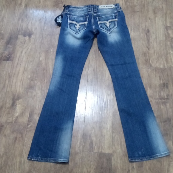 Rock Revival Women's 26 Bootcut Blair Embellished Distressed NWOT DEFECT - Picture 2 of 12